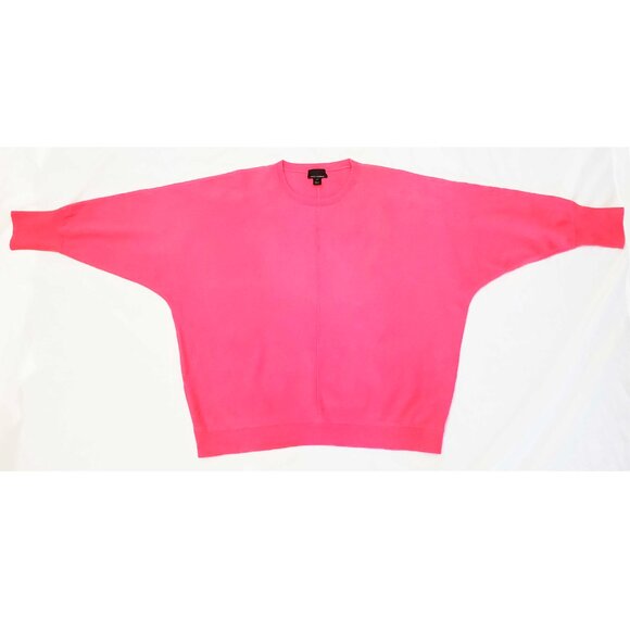 J. Crew Womens 100% Italian Cashmere Crew Neck Batwing Sweater Vivid Pink XL - Picture 6 of 10